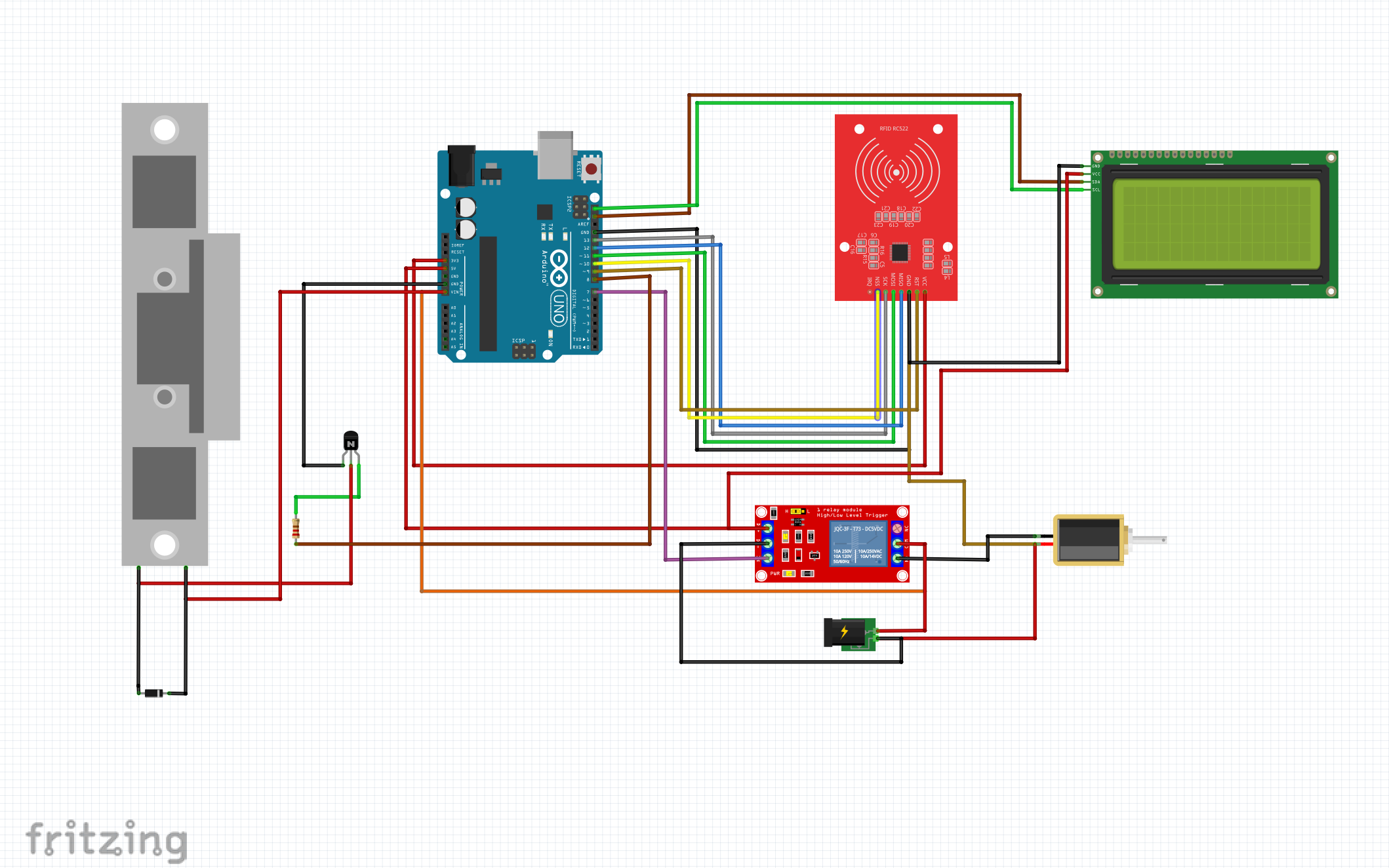 circuit diagram of RFID-Based Access Control System