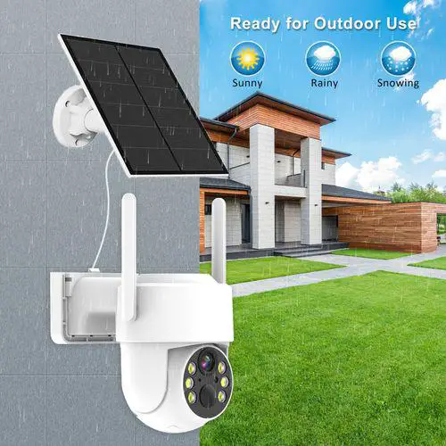 An example of a solar powered gadget is a solar powered security camera