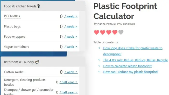 Calculating Your Plastic Footprint